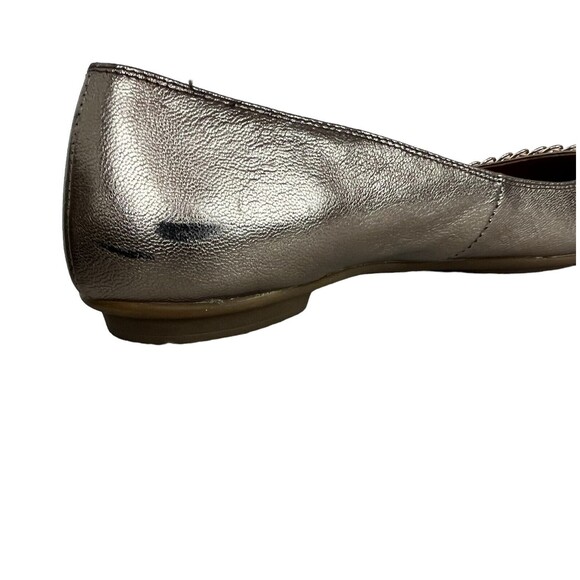 Sofft Women's Ballet Flats Shoes w Chain Strip on Front  Size 7.5  Gold Leather - Picture 12 of 14